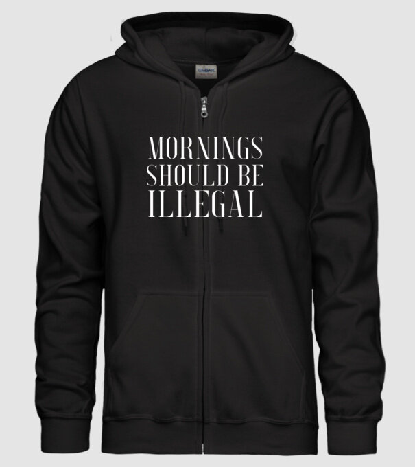 Mornings should be illegal model negru pe tricou