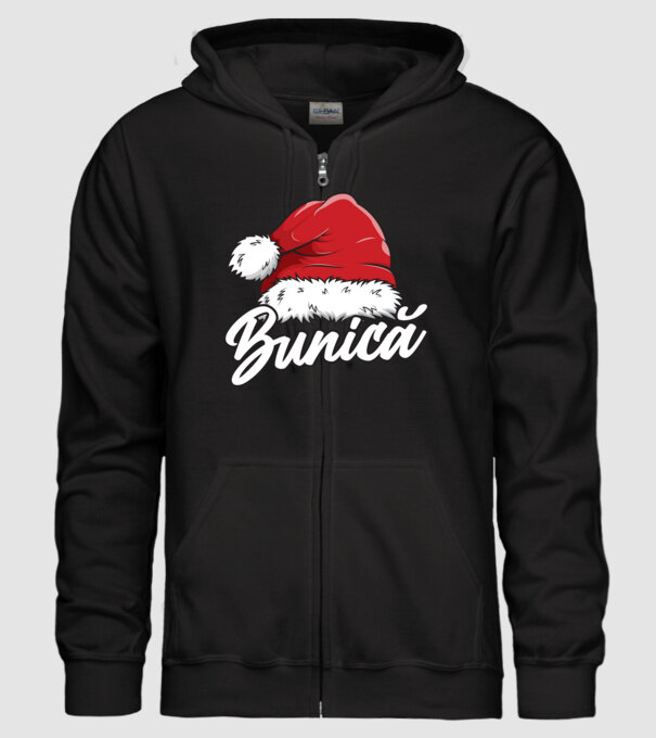 bunică Santa Hat model negru pe tricou