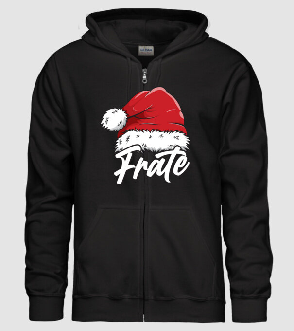frate Santa Hat model negru pe tricou