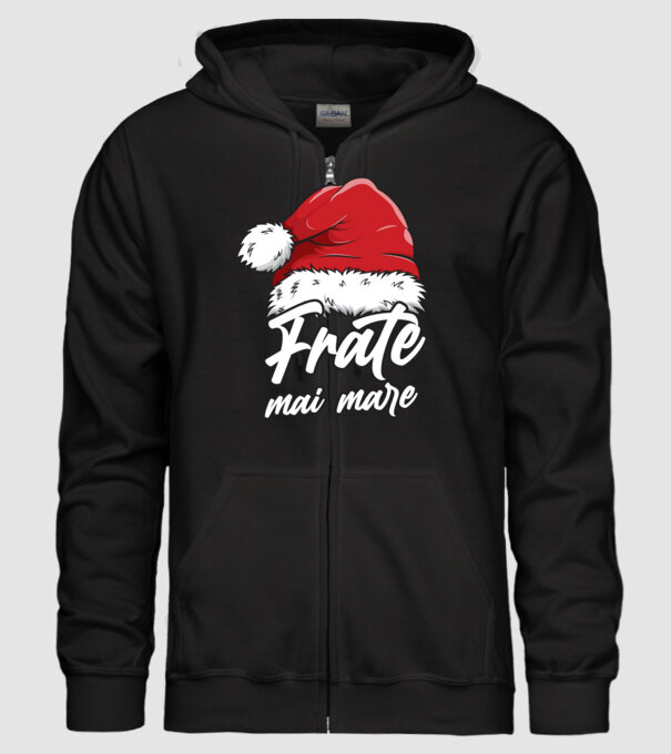 frate mai mare Santa Hat model negru pe tricou
