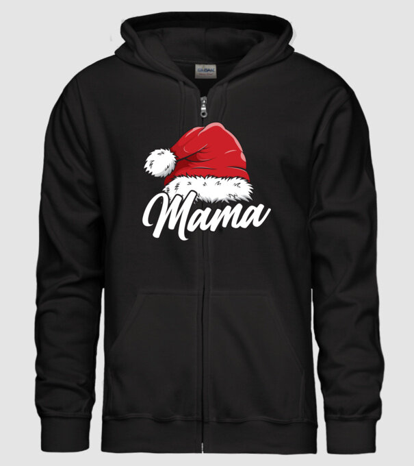 mama Santa Hat model negru pe tricou