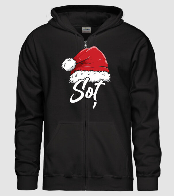 soț Santa Hat model negru pe tricou