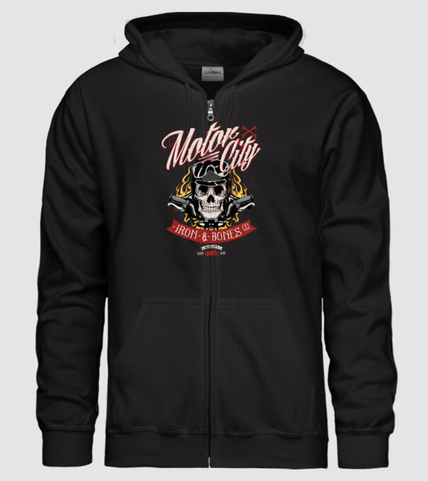 Motor City model negru pe tricou