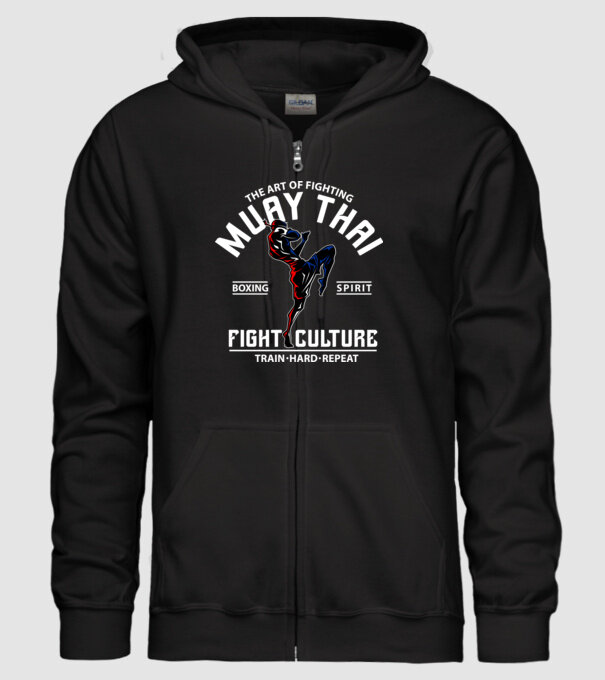 Muay Thai model negru pe tricou