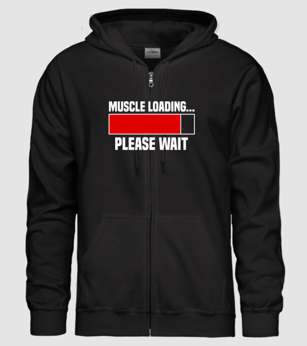 Muscle loading model negru pe tricou