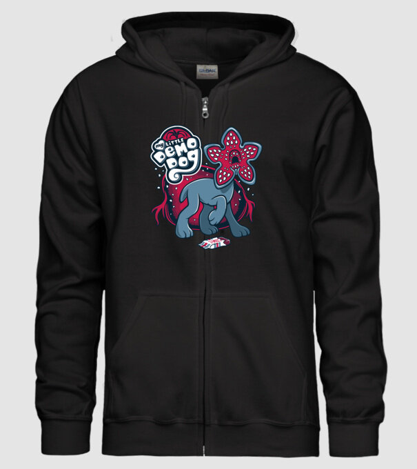 my little demodog model negru pe tricou