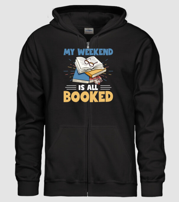 My weekend booked model negru pe tricou