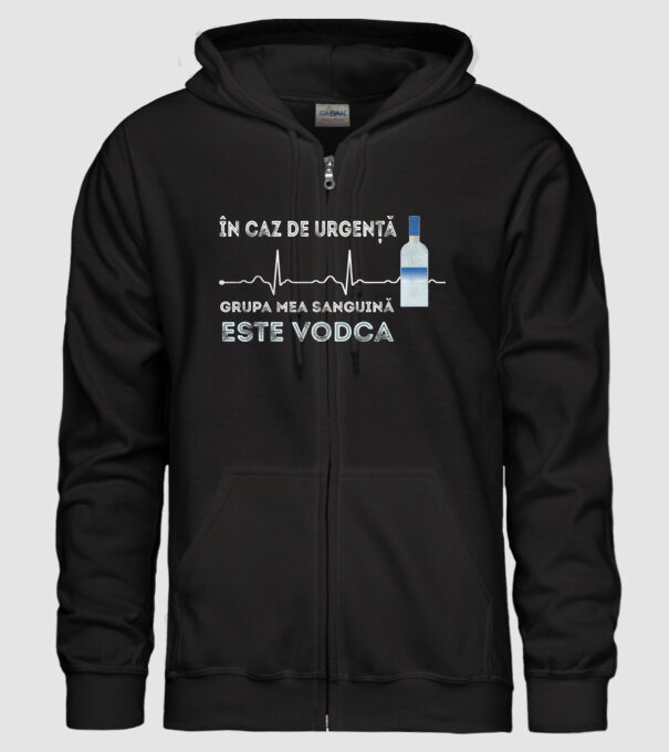 În caz de urgență, grupa mea sanguină este vodca model negru pe tricou