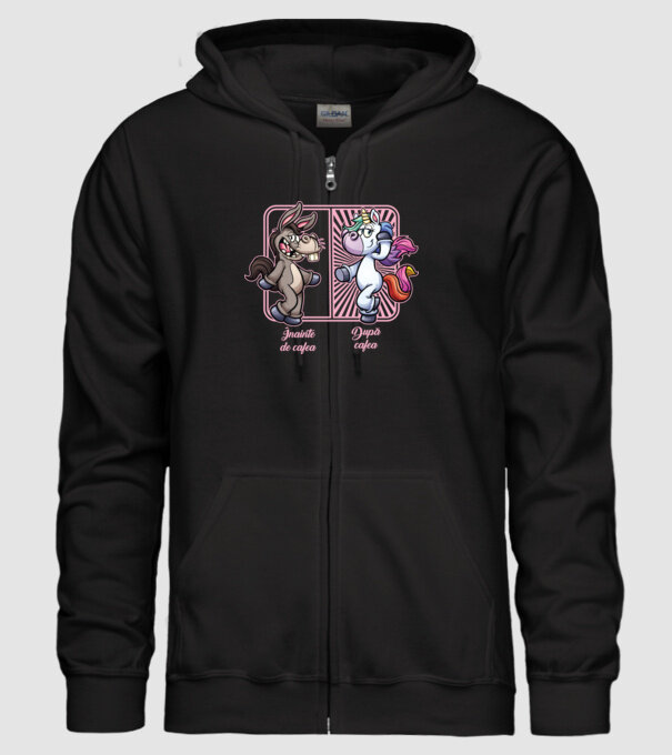 Înainte de cafea model negru pe tricou