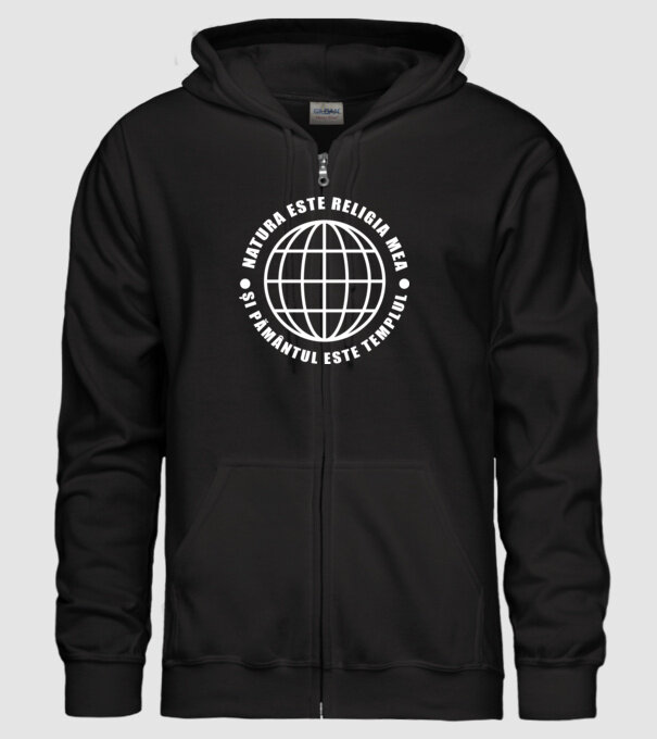Natura este religia mea model negru pe tricou