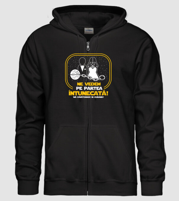 Ne vedem pe partea întunecată model negru pe tricou