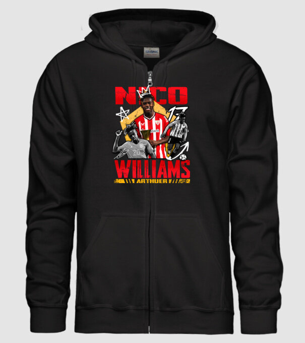 Nico Williams tribute model negru pe tricou