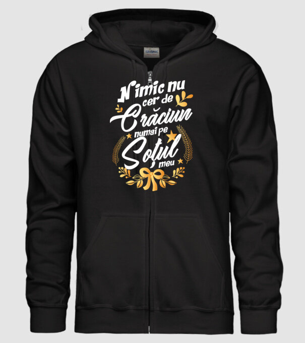 nimic nu cer de Crăciun, numai pe soțul meu model negru pe tricou