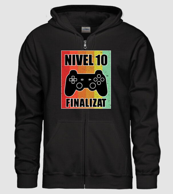 Nivel 10 finalizat model negru pe tricou