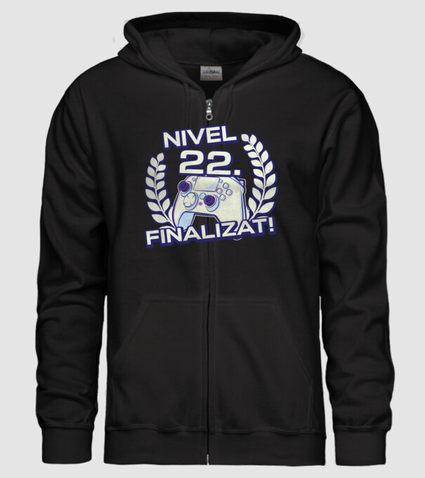Nivel 22 finalizat! model negru pe tricou