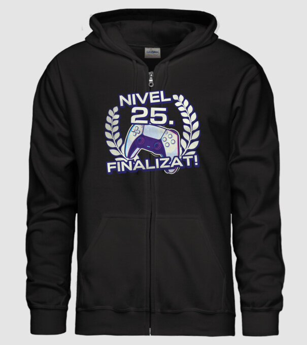 Nivel 25 finalizat! model negru pe tricou