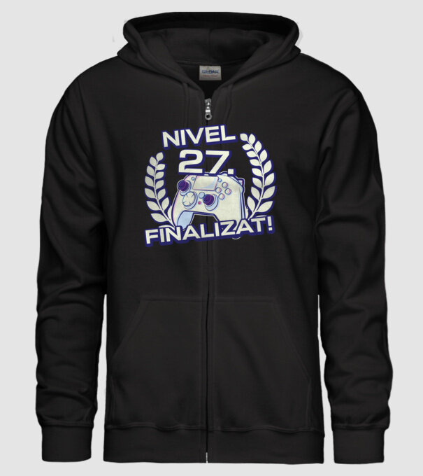 Nivel 27 finalizat! model negru pe tricou