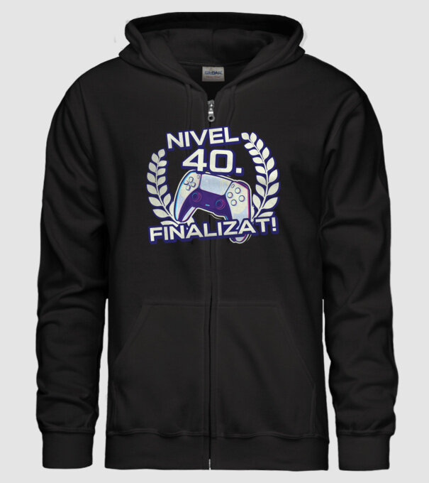 Nivel 40 finalizat! model negru pe tricou
