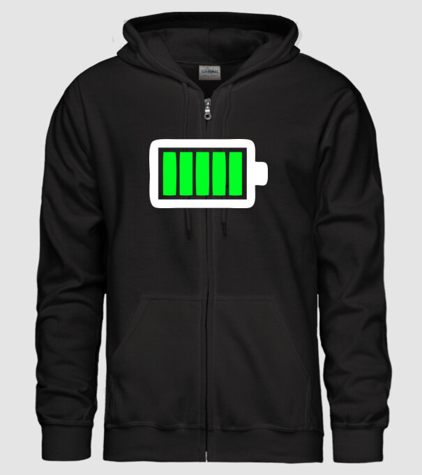 Nivel baterie complet model negru pe tricou