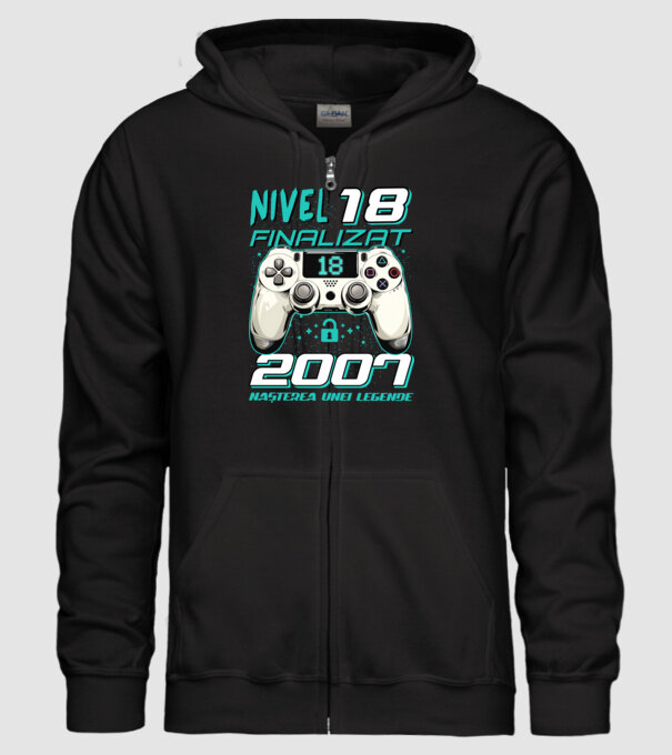 Nivel finalizat 18 2007 model negru pe tricou