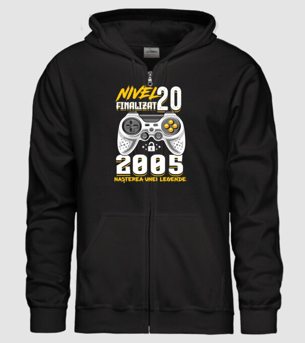 Nivel Finalizat 20 model negru pe tricou