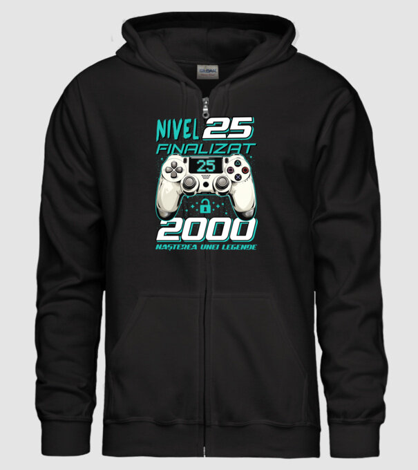 Nivel finalizat 25 2000 model negru pe tricou