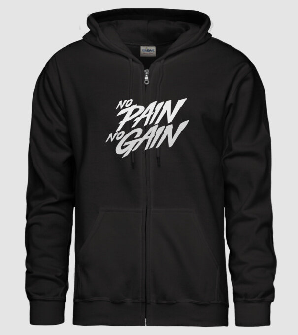 No Pain No Gain typography model negru pe tricou