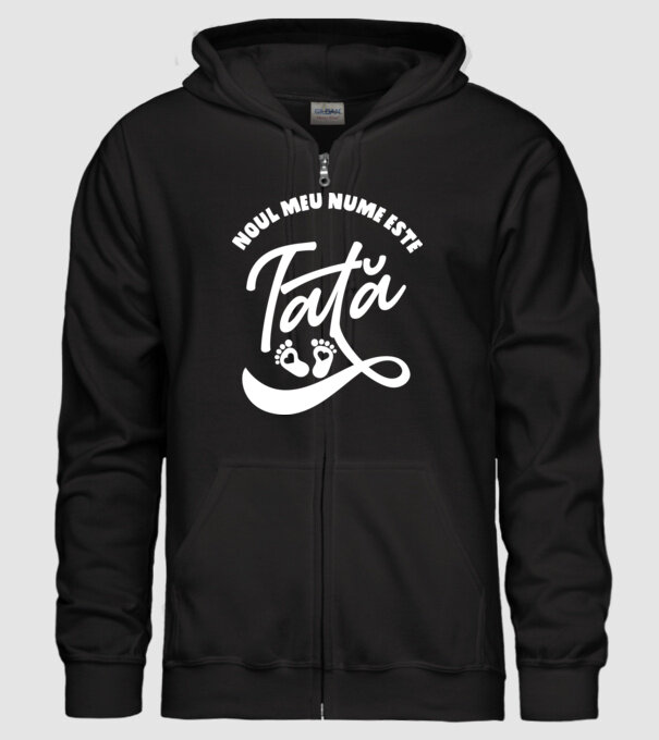 Noul meu nume este Tată model negru pe tricou