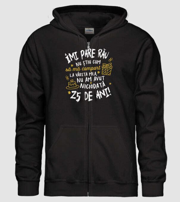 Nu am avut niciodată 25 de ani model negru pe tricou