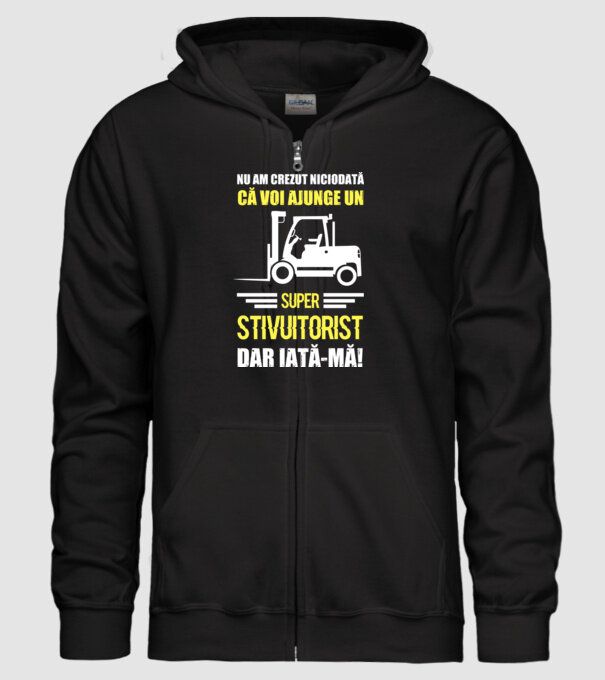 nu am crezut niciodată că voi ajunge un super stivuitorist, dar iată-mă D1455447 model negru pe tricou