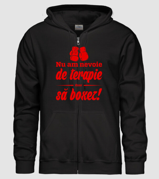 Nu am nevoie de terapie! Doar să boxez. model negru pe tricou