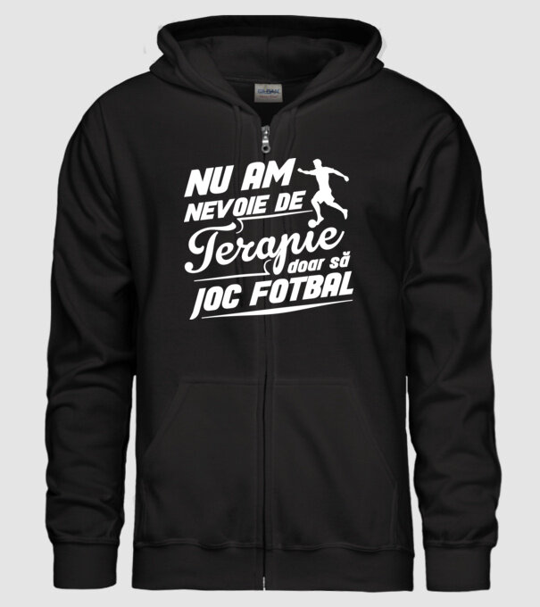 nu am nevoie de terapie, doar să joc fotbal model negru pe tricou