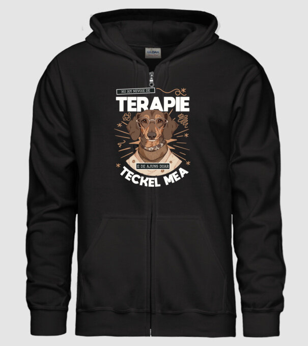 Nu am nevoie de terapie e de ajuns doar teckel mea model negru pe tricou