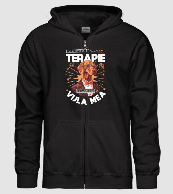 Nu am nevoie de terapie e de ajuns doar Vijla mea model negru pe tricou