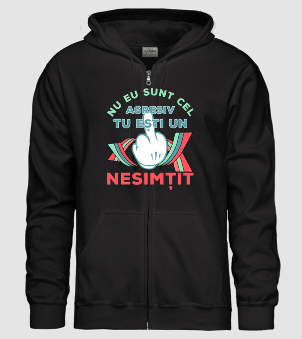 nu eu sunt cel agresiv, tu ești un nesimțit model negru pe tricou