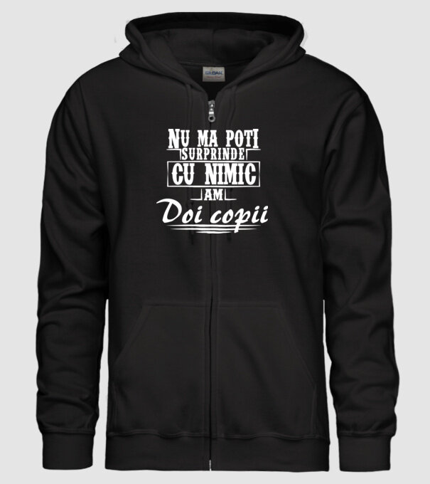Nu mă poți surprinde cu nimic, am doi copii model negru pe tricou