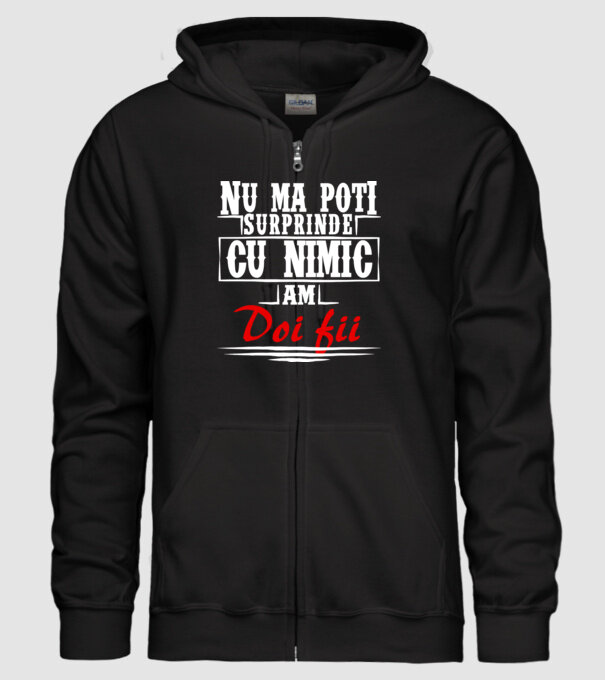 Nu mă poți surprinde cu nimic, am doi fii model negru pe tricou