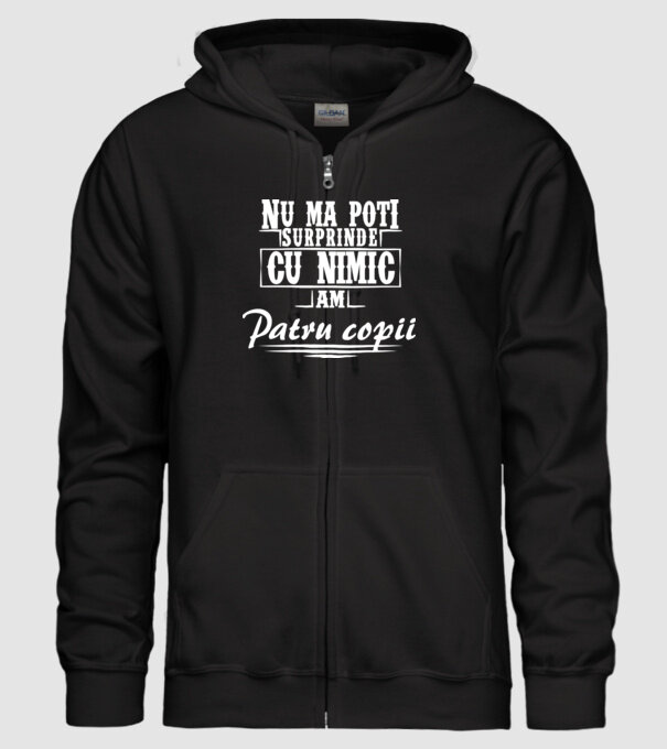 Nu mă poți surprinde cu nimic, am patru copii model negru pe tricou