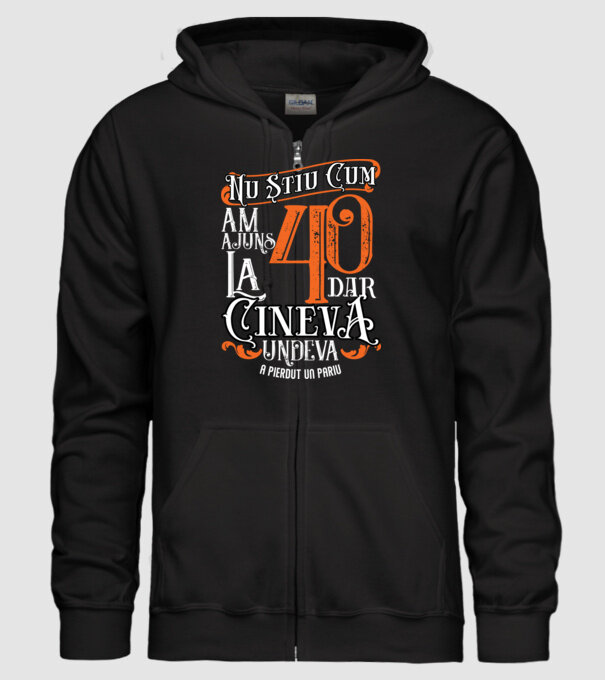Nu știu cum am ajuns la 40, dar cineva, undeva, a pierdut un pariu model negru pe tricou