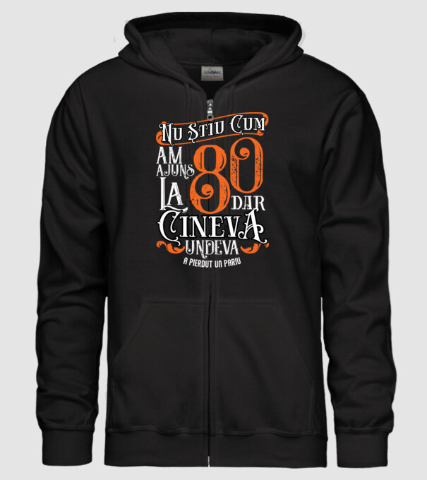 Nu știu cum am ajuns la 80, dar cineva, undeva, a pierdut un pariu model negru pe tricou