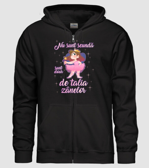 nu sunt scundă, sunt doar de talia zânelor model negru pe tricou