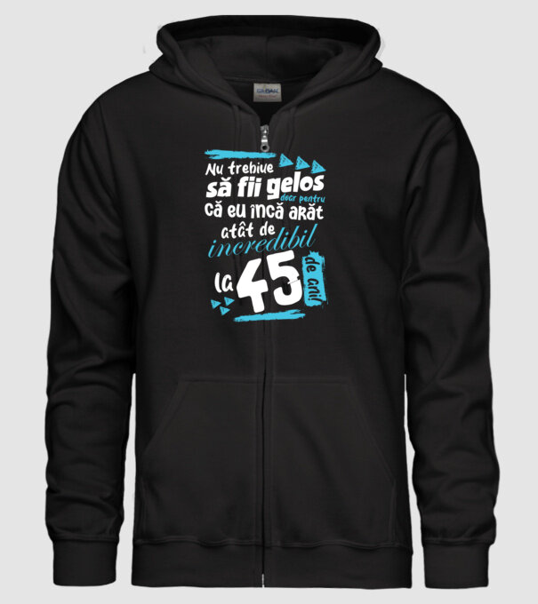 Nu trebuie să fii gelos 45 de ani model negru pe tricou