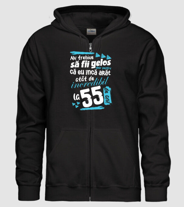 Nu trebuie să fii gelos 55 de ani model negru pe tricou