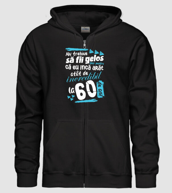 Nu trebuie să fii gelos 60 de ani model negru pe tricou