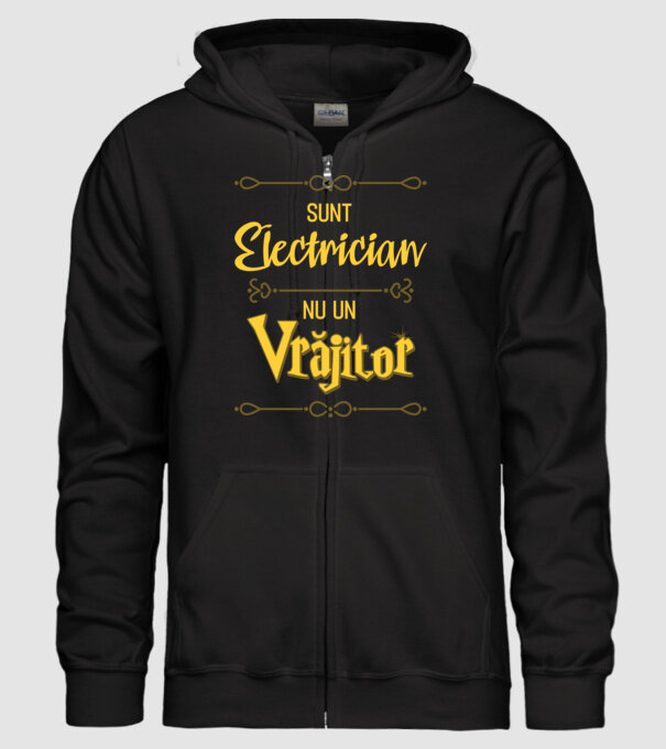 Sunt electrician, nu un vrăjitor model negru pe tricou