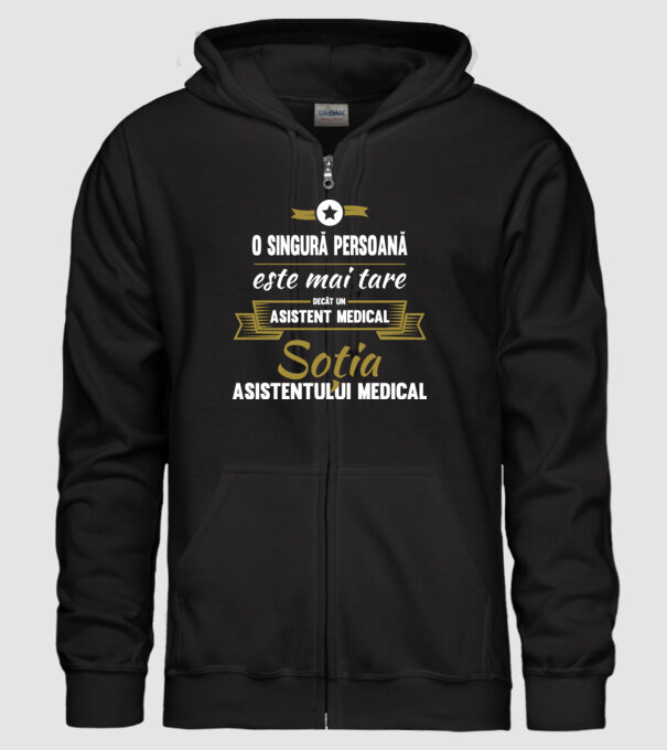 O singură persoană este mai tare decât un asistent medical, soția Asistentului medical model negru pe tricou