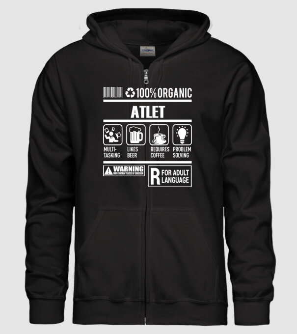 ATLET model negru pe tricou