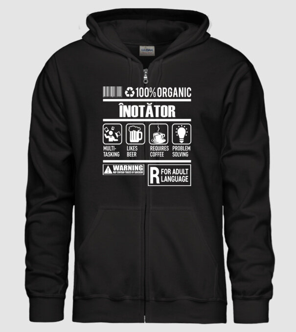ÎNOTĂTOR model negru pe tricou