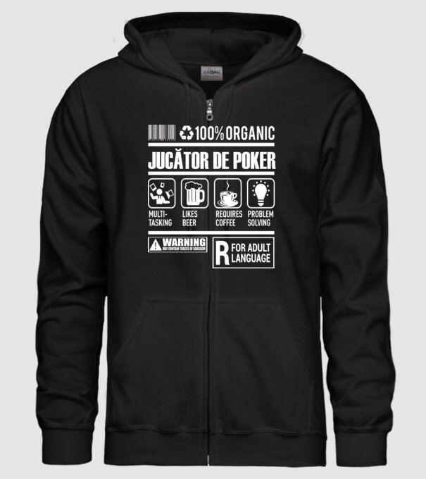 JUCĂTOR DE POKER model negru pe tricou