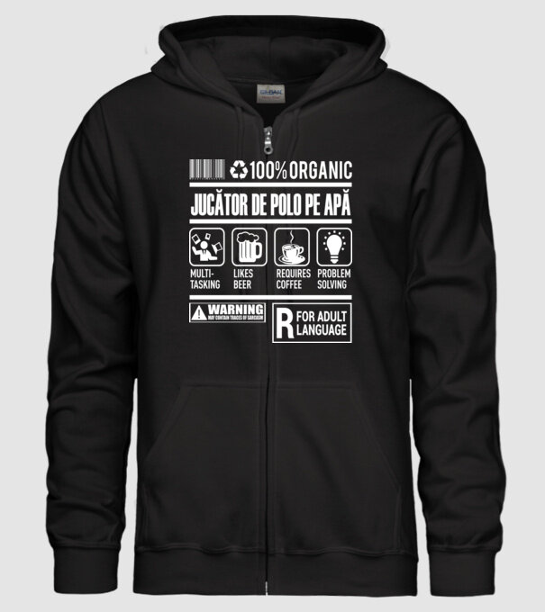 JUCĂTOR DE POLO PE APĂ model negru pe tricou